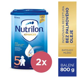 2x NUTRILON 5 Mlieko batoľacie 800 g, 35+