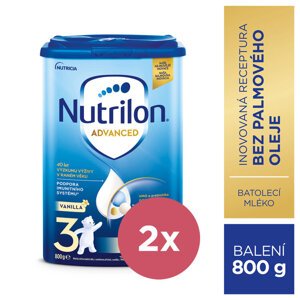 2x NUTRILON 3 Vanilla batoľacie mlieko 800 g, 12+