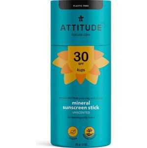EXP: 30.11.2024 ATTITUDE Detská 100% minerálna ochranná tyčinka na celé telo (SPF 30) bez vône 85 g