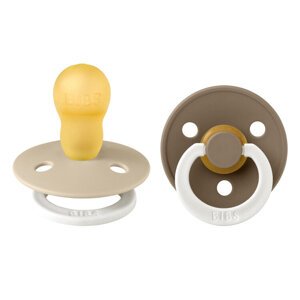 BIBS Cumlíky z prírodného kaučuku nočný Colour 2ks, veľkosť 3 - Vanilla / Dark Oak