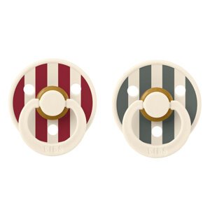 BIBS STUDIO Cumlíky z prírodného kaučuku Colour Pin 2ks, veľkosť 1 - Ruby Pine Mix