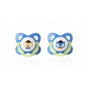 TOMMEE TIPPEE Cumlík latex ortodontické 2 ks 6-12m Basic-chlapec