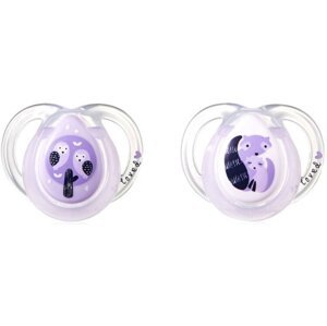 TOMMEE TIPPEE Cumlík symetrický C2N silikón Night 2 ks (0-6 m) - fialová