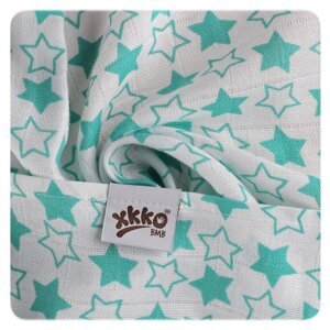 KIKKO Bambusové pleny BMB 70x70 - Little Stars Turquoise MIX 3 ks