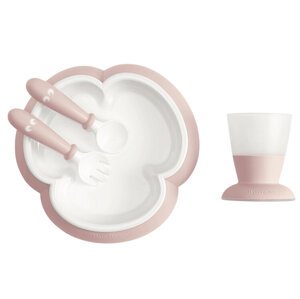 BABYBJÖRN Set jedálenský detský 4 dielny púdrovo ružový