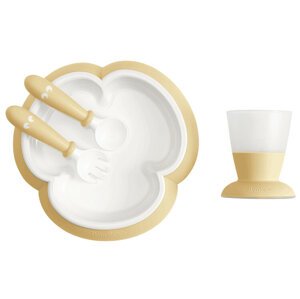 BABYBJÖRN Set jedálenský detský 4 dielny púdrovo žltý