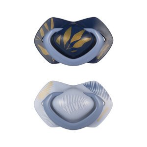 CANPOL BABIES Cumlík silikónový symetrický Light touch GOLD 6-18m 2ks modrý