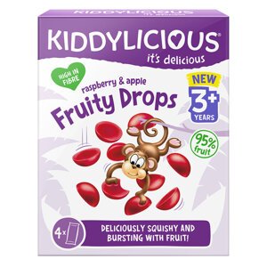 EXP: 31.01.2025 KIDDYLICIOUS Želé cukríky ovocné jablko a malina 64g