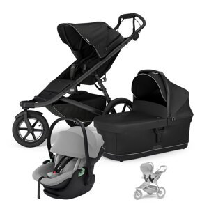 THULE Kočík 3v1 Urban Glide 3 Black s autosedačkou Maple Light Grey a adaptérmi