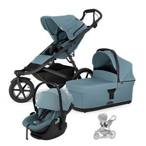 THULE Kočík 3v1 Urban Glide 3 Mid Blue s autosedačkou Maple Mid Blue a adaptérmi