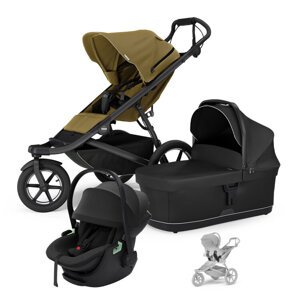 THULE Kočík 3v1 Urban Glide 3 Nutria s autosedačkou Maple Black a adaptérmi