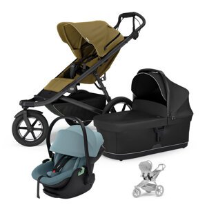 THULE Kočík 3v1 Urban Glide 3 Nutria s autosedačkou Maple Mid Blue a adaptérmi