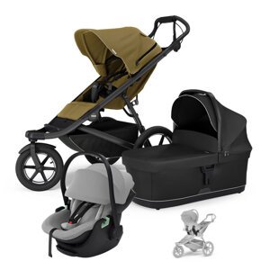 THULE Kočík 3v1 Urban Glide 3 Nutria s autosedačkou Maple Light Grey a adaptérmi