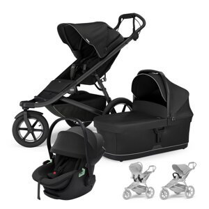 THULE Kočík 3v1 Urban Glide 3 Black s autosedačkou Maple Black, s madlom a adaptérmi