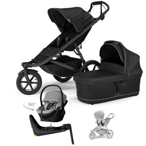 THULE Kočík 4v1 Urban Glide 3 Black s autosedačkou Maple Light Grey, základňou Alfi a adaptérmi
