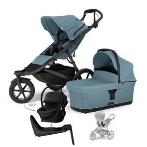 THULE Kočík 4v1 Urban Glide 3 Mid Blue s autosedačkou Maple Black, základňou Alfi a adaptérmi