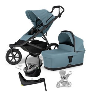 THULE Kočík 4v1 Urban Glide 3 Mid Blue s autosedačkou Maple Light Grey, základňou Alfi a adaptérmi