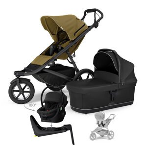 THULE Kočík 4v1 Urban Glide 3 Nutria s autosedačkou Maple Black, základňou Alfi a adaptérmi