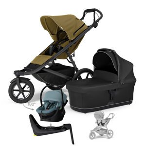 THULE Kočík 4v1 Urban Glide 3 Nutria s autosedačkou Maple Mid Blue, základňou Alfi a adaptérmi