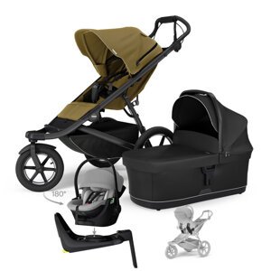 THULE Kočík 4v1 Urban Glide 3 Nutria s autosedačkou Maple Light Grey, základňou Alfi a adaptérmi