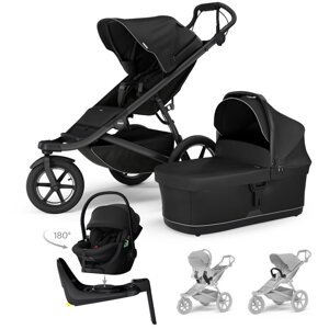 THULE Kočík 4v1 Urban Glide 3 Black s autosedačkou Maple Black, základňou a príslušenstvom
