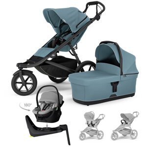 THULE Kočík 4v1 Urban Glide 3 Mid Blue s autosedačkou Maple Light Grey, základňou, príslušenstvom