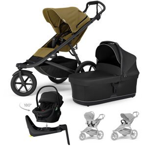 THULE Kočík 4v1 Urban Glide 3 Nutria s autosedačkou Maple Black, základňou a príslušenstvom