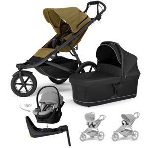 THULE Kočík 4v1 Urban Glide 3 Nutria s autosedačkou Maple Light Grey, základňou a príslušenstvom