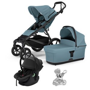 THULE Kočík 3v1 Urban Glide 4 Mid Blue s autosedačkou Maple Black a adaptérmi