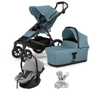 THULE Kočík 3v1 Urban Glide 4 Mid Blue s autosedačkou Maple Light Grey a adaptérmi