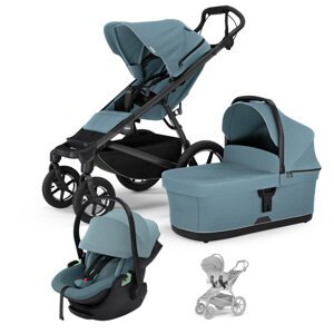 THULE Kočík 3v1 Urban Glide 4 Mid Blue s autosedačkou Maple Mid Blue a adaptérmi
