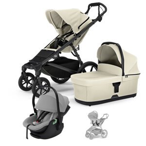 THULE Kočík 3v1 Urban Glide 4 Beige s autosedačkou Maple Light Grey a adaptérmi