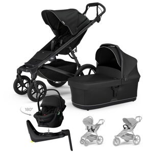THULE Kočík 4v1 Urban Glide 4 Black s autosedačkou Maple Black, základňou a príslušenstvom