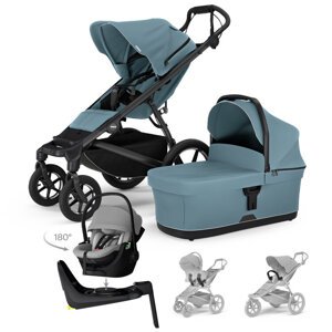 THULE Kočík 4v1 Urban Glide 4 Mid Blue s autosedačkou Maple Light Grey, základňou, príslušenstvom