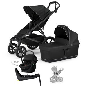 THULE Kočík 4v1 Urban Glide 4 Black s autosedačkou Maple Black, základňou Alfi a adaptérmi