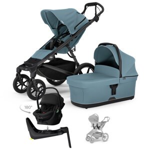 THULE Kočík 4v1 Urban Glide 4 Mid Blue s autosedačkou Maple Black, základňou Alfi a adaptérmi