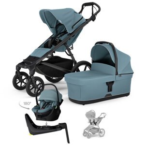 THULE Kočík 4v1 Urban Glide 4 Mid Blue s autosedačkou Maple Mid Blue, základňou Alfi a adaptérmi