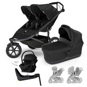 THULE Kočík 4v1 Urban Glide 3 Double Black s autosedačkou Maple Black, základňou a adaptérmi