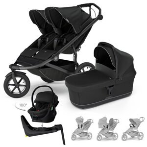THULE Kočík 4v1 Urban Glide 3 Double Black s autosedačkou Maple Black, základňou, príslušenstvom