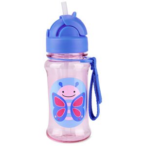 SKIP HOP Zoo tritan Fľaša so slamkou 355ml Motýlik 12m+