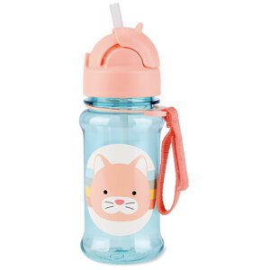 SKIP HOP Zoo tritan Fľaša so slamkou 355ml Mačička 12m+
