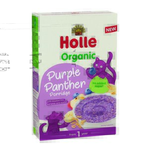 HOLLE Bio-Organic Kaša s ovsenými vločkami, Purple Panther, čučoriedka, banán, jablko 200g (1r+)