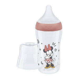 NUK Fľaša kojenecká Mickey s kontrolou teploty Perfect Match 260 ml červená