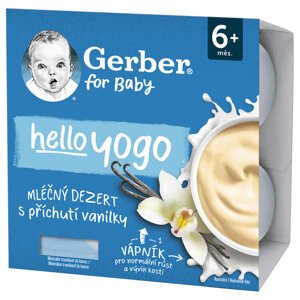 GERBER Dezert mliečny s príchuťou vanilky Hello yogo 4x100 g