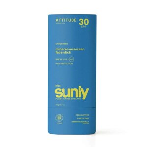ATTITUDE Tyčinka detská 100% minerálna ochranná na tvár a pery Sunly SPF 30 bez vône 20 g