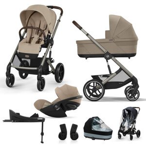 CYBEX Kočík kombinovaný Balios S Lux Almond Beige Gold 2024 s autosedačkou a doplnkami