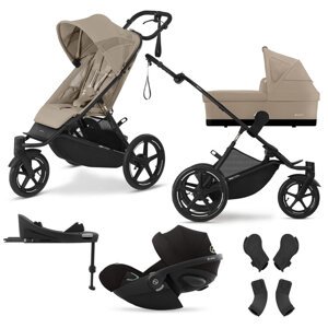 CYBEX Kočík športový a bežecký Avi Spin Almond Beige Gold s autosedačkou a doplnkami
