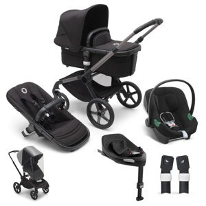 BUGABOO SET Kočík 4v1 Fox 5 Graphite/Midnight black-Midnight black+CYBEX Aton B2 i-Size+príslušenst