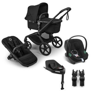 BUGABOO SET Kočík 4v1 Fox 5 Renew Black/Heritage black+CYBEX Aton B2 i-Size+základňa+adaptéry