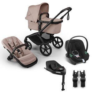 BUGABOO SET Kočík 4v1 Fox 5 Renew Black/Desert taupe melange+ CYBEX Aton B2 i-Size+príslušenstvo